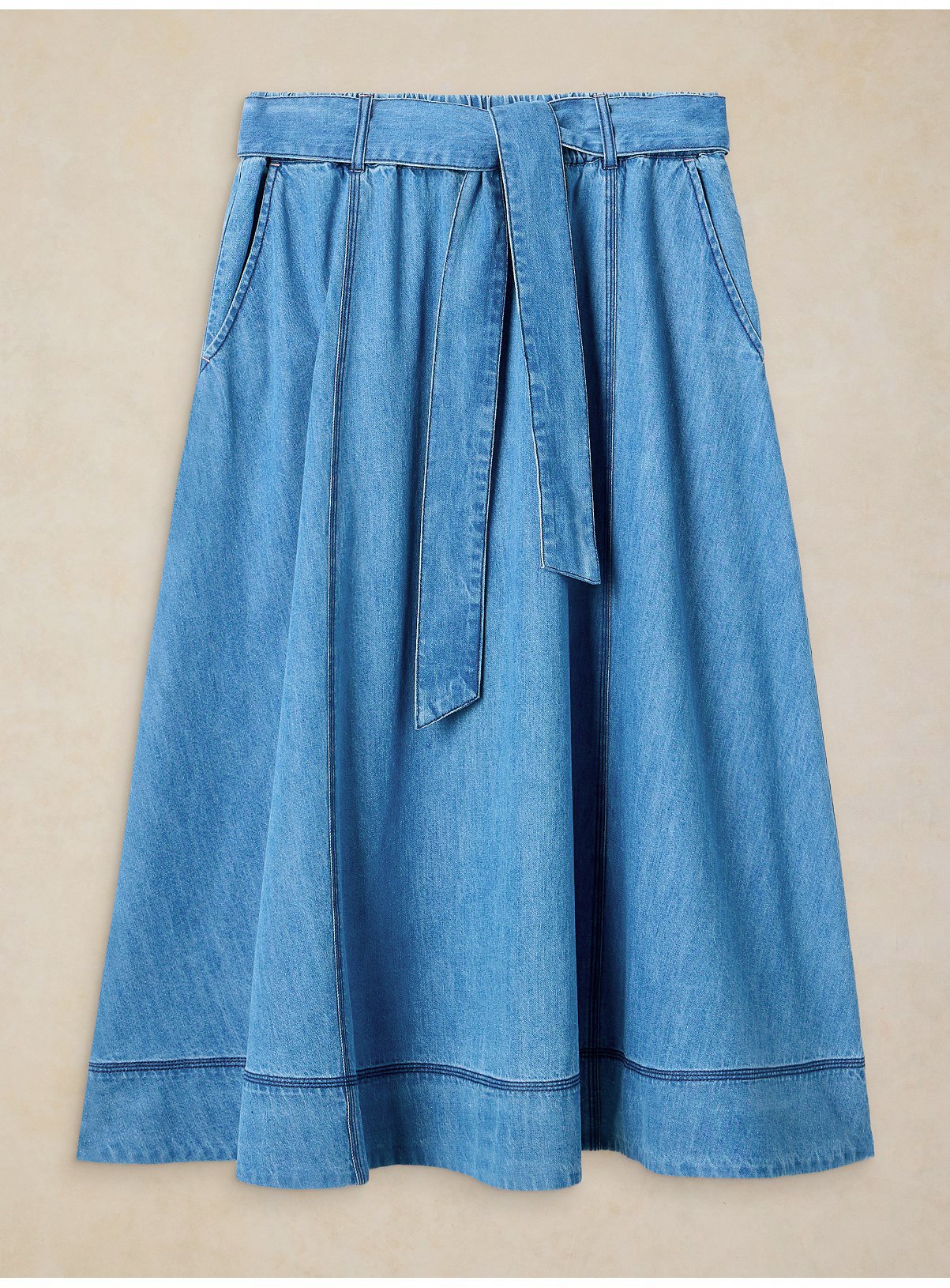 WHITE STUFF Krystin Denim Midi Skirt 10 - Image 5 thumbnail